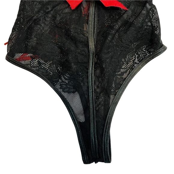 Mesh & Lace Thong Bodysuit Corset Back - Picture 5 of 12
